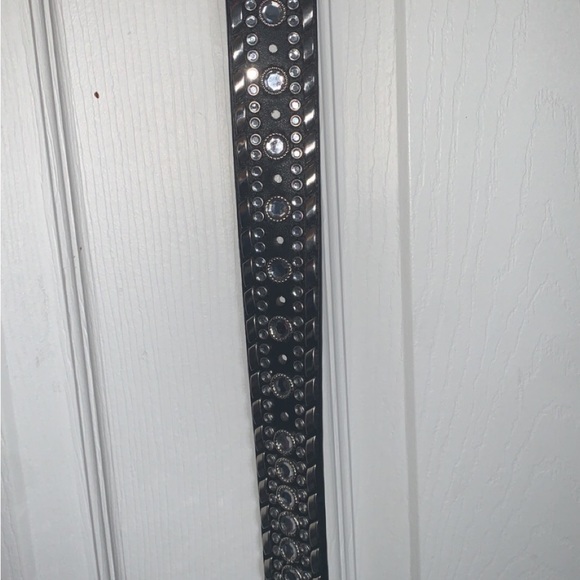 Black silver rhinestone buckle belt - Picture 3 of 3